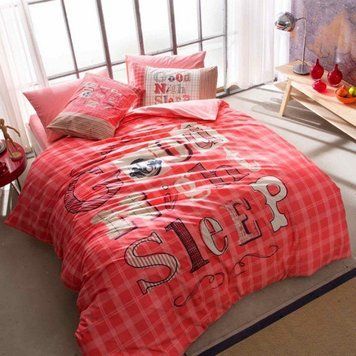 Постельное белье Tac Teen Ranforce - Good Night pink подростковое